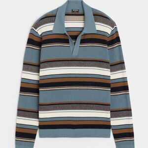 Todd Snyder - Silk Cotton Beach Stripe Polo Sweater (M)